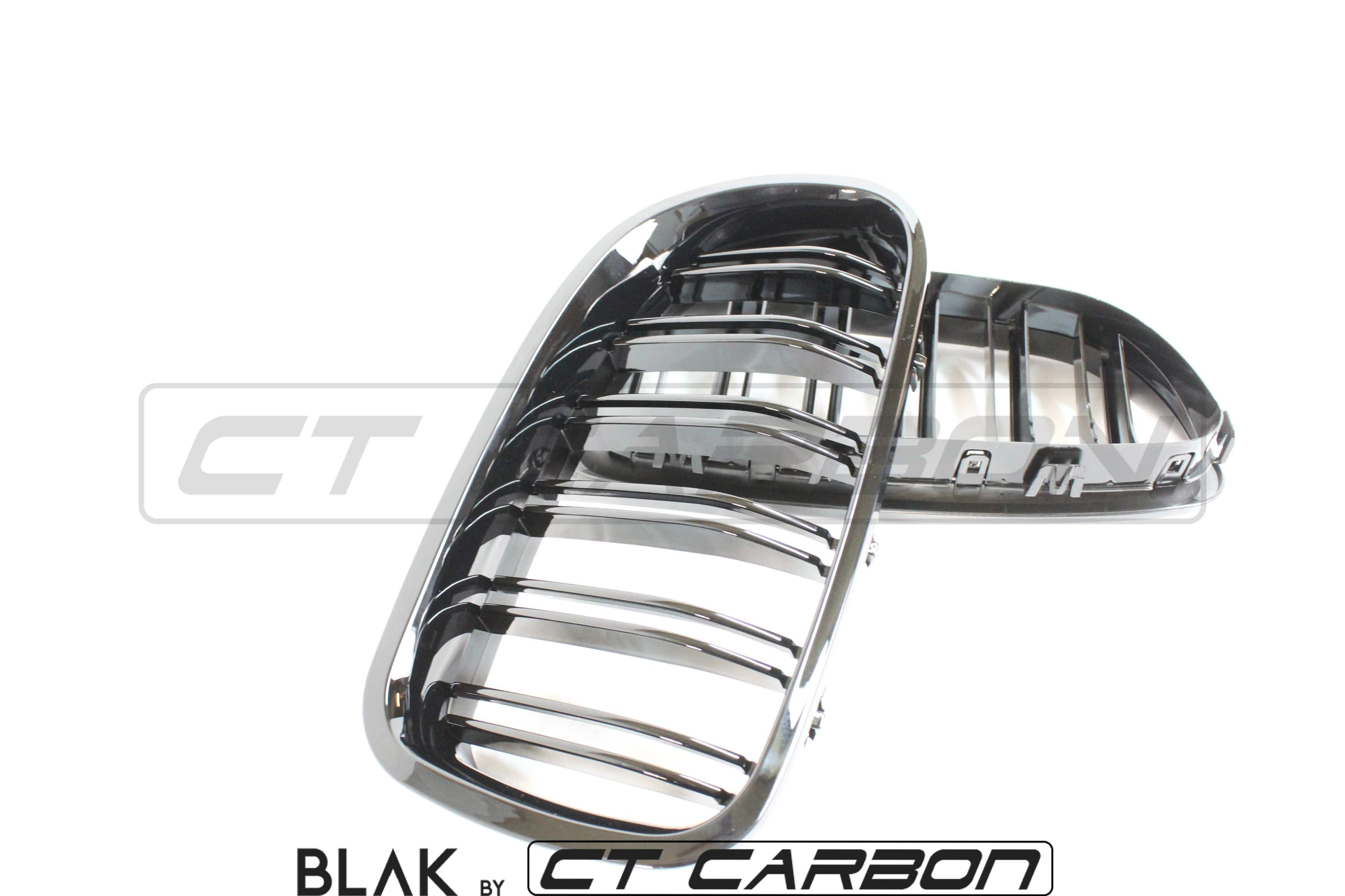 BMW F10 M5 & 5 SERIES BLACK DOUBLE SLAT GRILLES - BLAK BY CT CARBON