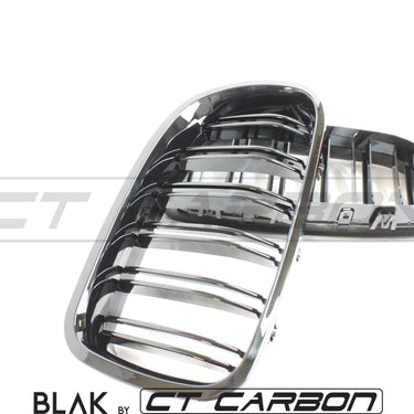 BLAK BY CT GRILLE BMW F10 M5 & 5 SERIES BLACK DOUBLE SLAT GRILLES - BLAK BY CT CARBON