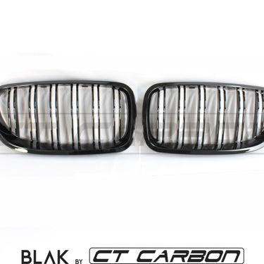 BLAK BY CT GRILLE BMW F10 M5 & 5 SERIES BLACK DOUBLE SLAT GRILLES - BLAK BY CT CARBON