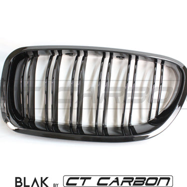 BLAK BY CT GRILLE BMW F10 M5 & 5 SERIES BLACK DOUBLE SLAT GRILLES - BLAK BY CT CARBON