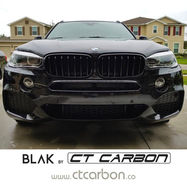 BLAK BY CT GRILLE BMW F15 & F16 X5 & X6 SINGLE SLAT BLACK GRILLES- BLAK BY CT CARBON