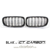 BLAK BY CT Grille BMW F30 3 SERIES BLACK DOUBLE SLAT GRILLES - BLAK BY CT CARBON