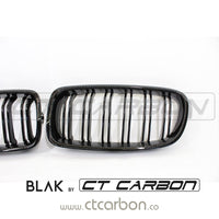 BLAK BY CT Grille BMW F30 3 SERIES BLACK DOUBLE SLAT GRILLES - BLAK BY CT CARBON