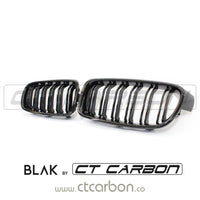 BLAK BY CT Grille BMW F30 3 SERIES BLACK DOUBLE SLAT GRILLES - BLAK BY CT CARBON