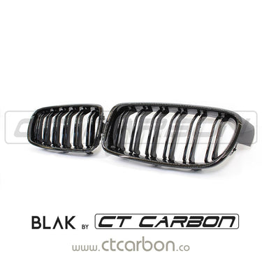 BLAK BY CT Grille BMW F30 3 SERIES BLACK DOUBLE SLAT GRILLES - BLAK BY CT CARBON