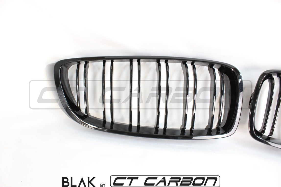 BLAK BY CT Splitter BMW M4 F82 / F83 & F32 4 SERIES DOUBLE SLAT BLACK GRILLES - BLAK BY CT CARBON