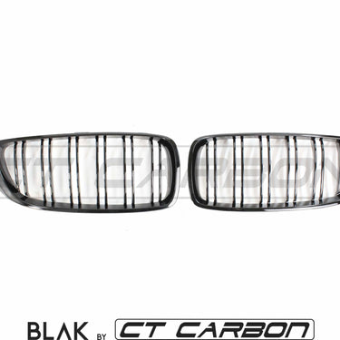 BLAK BY CT Splitter BMW M4 F82 / F83 & F32 4 SERIES DOUBLE SLAT BLACK GRILLES - BLAK BY CT CARBON