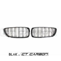 BMW M4 F82 / F83 & F32/F33/F36 4 SERIES DOUBLE SLAT BLACK GRILLES - BLAK BY CT CARBON