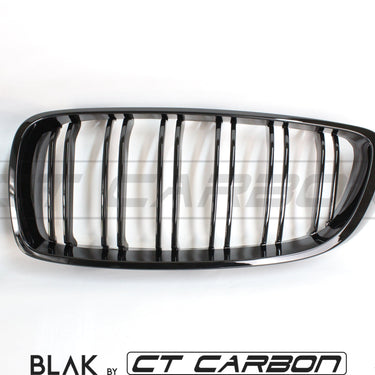 BLAK BY CT Splitter BMW M4 F82 / F83 & F32 4 SERIES DOUBLE SLAT BLACK GRILLES - BLAK BY CT CARBON