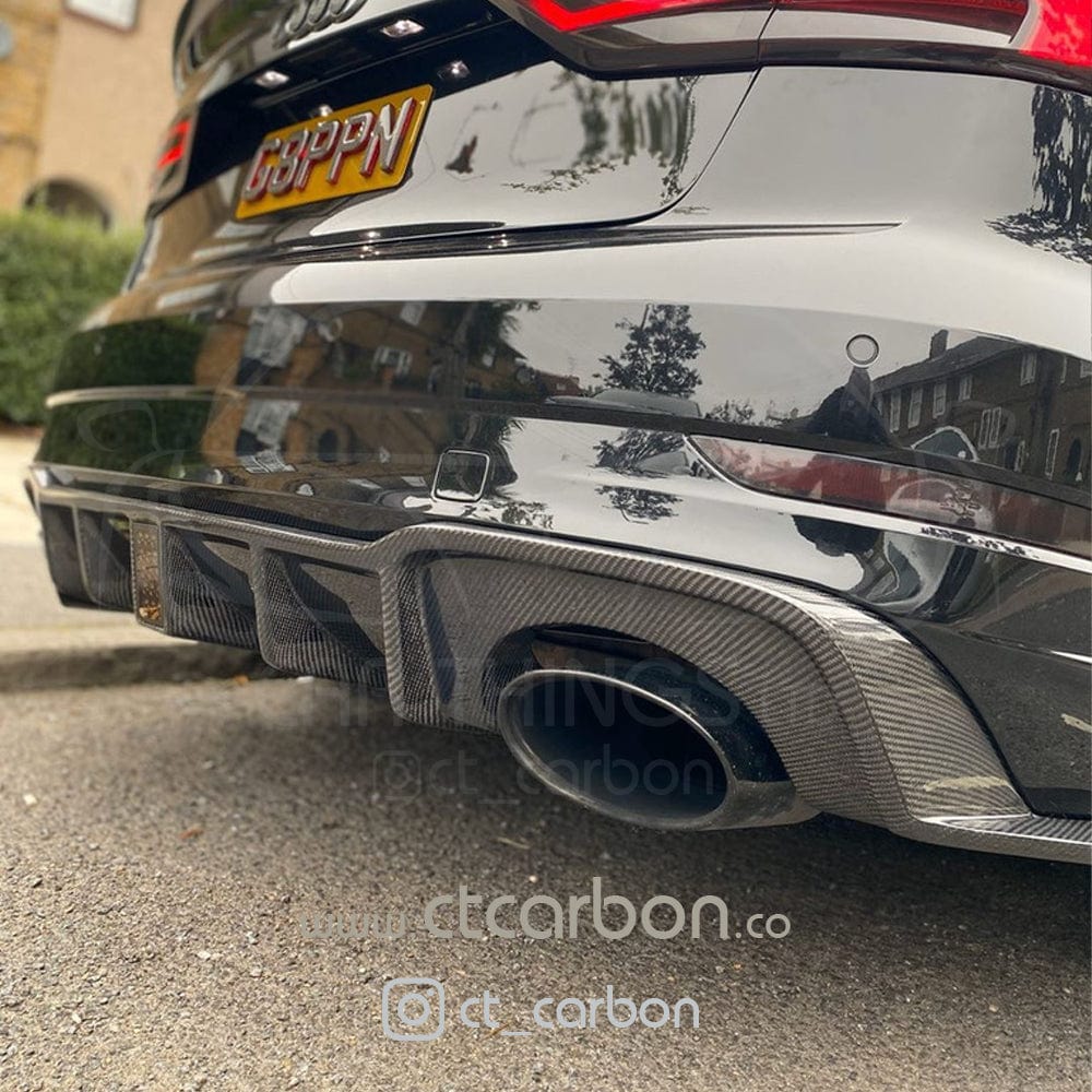CT CARBON | AUDI RS3 8V SALOON REAR CARBON DIFFUSER WITH DTM LIGHT