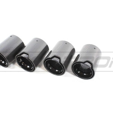 CT CARBON Exhaust Tips BMW F90 M5 CARBON FIBRE EXHAUST TIPS - BLACK x4