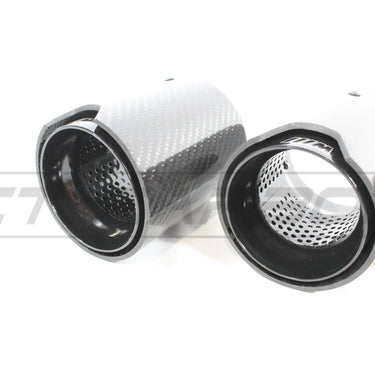 CT CARBON Exhaust Tips BMW F90 M5 CARBON FIBRE EXHAUST TIPS - BLACK x4