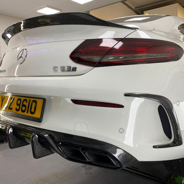 CT CARBON Rear Canards MERCEDES W205 C63 & C63S COUPE 2DR REAR BUMPER CARBON FIBRE CANARDS