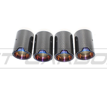CT CARBON Splitter BMW M2/M3/M4/M5 F10/F80/F82/F83/F87 CARBON FIBRE EXHAUST TIPS - BURNT ENDS x4