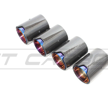 CT CARBON Splitter BMW M2/M3/M4/M5 F10/F80/F82/F83/F87 CARBON FIBRE EXHAUST TIPS - BURNT ENDS x4