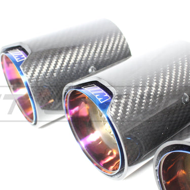CT CARBON Splitter BMW M2/M3/M4/M5 F10/F80/F82/F83/F87 CARBON FIBRE EXHAUST TIPS - BURNT ENDS x4