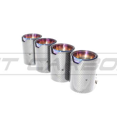 CT CARBON Splitter BMW M2/M3/M4/M5 F10/F80/F82/F83/F87 CARBON FIBRE EXHAUST TIPS - BURNT ENDS x4