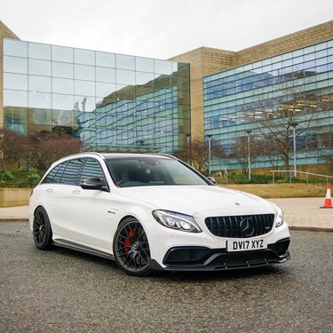 Mercedes Benz Noir Star Et Texte Sur Blanc Carbone Fibre Pneu Valve  Capuchons