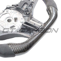 BMW Gxx CARBON FIBRE / ALCANTARA FLAT BOTTOM CUSTOM STEERING WHEEL