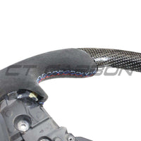 BMW Gxx M2,M3,M4 1,2,3,4 SERIES CARBON FIBRE / ALCANTARA FLAT BOTTOM STEERING WHEEL WITH HEATING