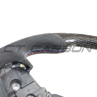 BMW Gxx CARBON FIBRE / ALCANTARA FLAT BOTTOM CUSTOM STEERING WHEEL