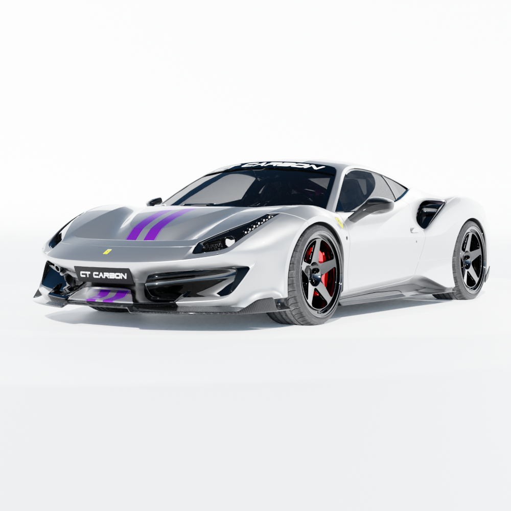 Capristo Carbon Fiber Side Skirts (With Wings) - Ferrari 488/ F8