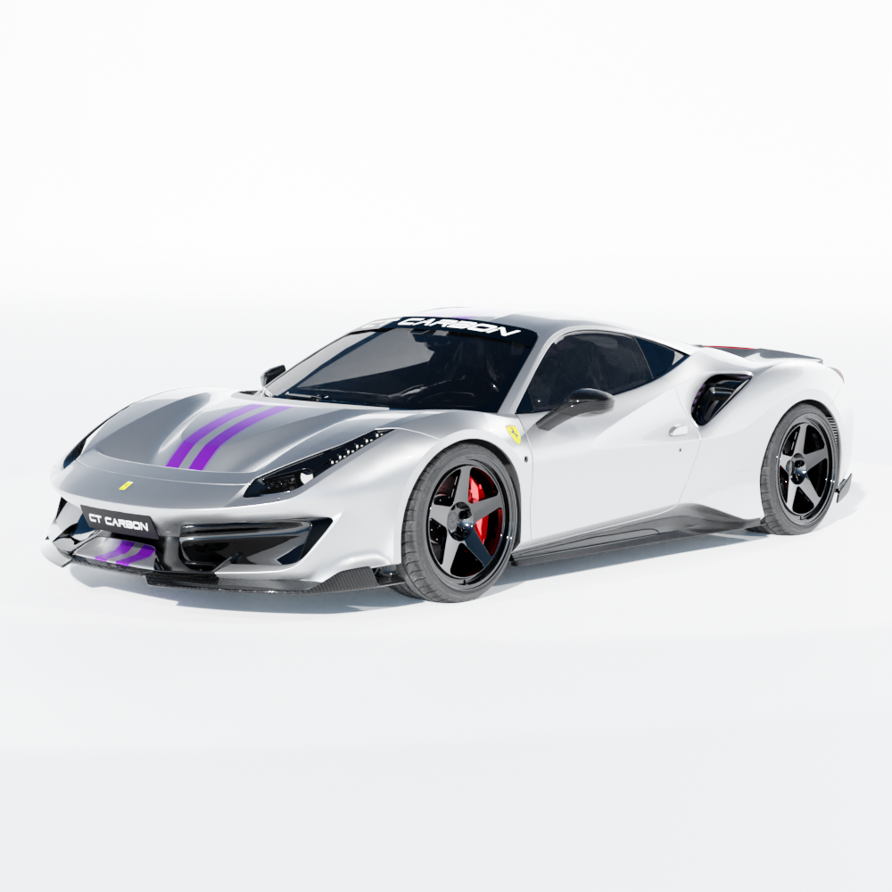 Capristo Carbon Fiber Side Skirts (With Wings) - Ferrari 488/ F8