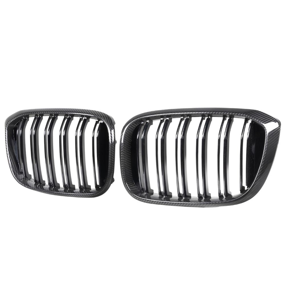 BMW G01 X3 2017-2021 DOUBLE SLAT CARBON FIBRE GRILLES-Accessories-CT CARBON-CT Carbon - High-quality carbon fiber and gloss black aerodynamic parts for premium sports and luxury vehicles.