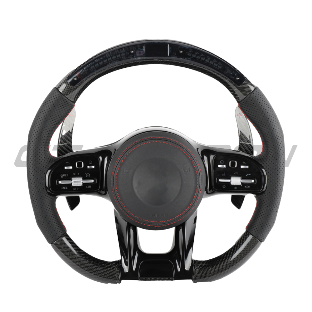 MERCEDES BENZ CARBON FIBRE / LEATHER LED CUSTOM STEERING WHEEL | CT ...