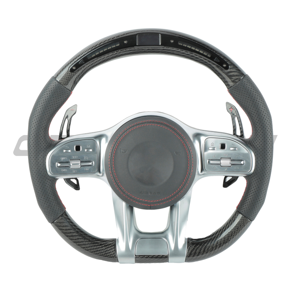 MERCEDES BENZ CARBON FIBRE / LEATHER LED CUSTOM STEERING WHEEL | CT ...