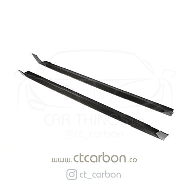 TESLA MODEL 3 CARBON FIBRE SIDE SKIRTS - V STYLE - CT Carbon